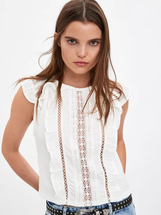 

Блузка Zara 1131/392/251  Белая, Блузка Zara 1131/392/251 L Белая