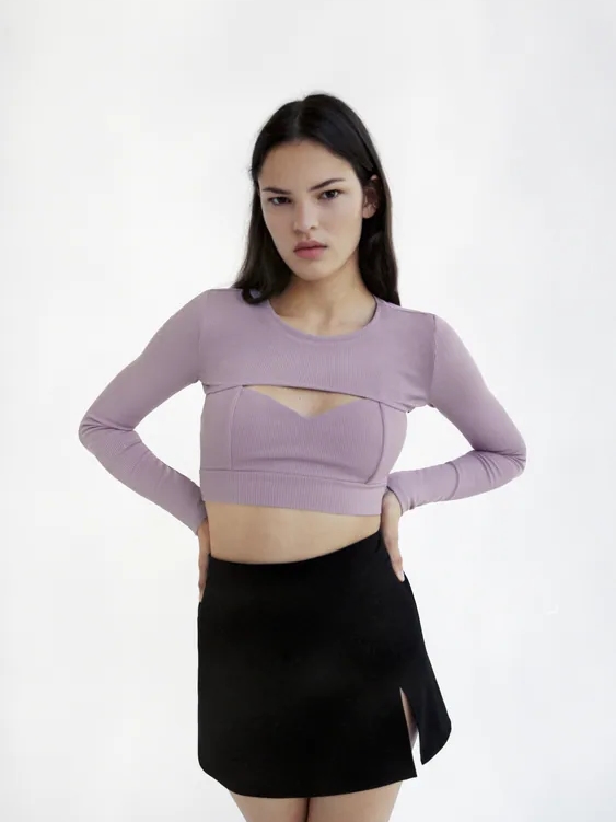

Топ Zara 1131/419/648  Сиреневый, Топ Zara 1131/419/648 M Сиреневый