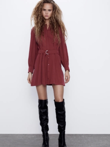 

Платье Zara 2204/062/681 XS Бордовое