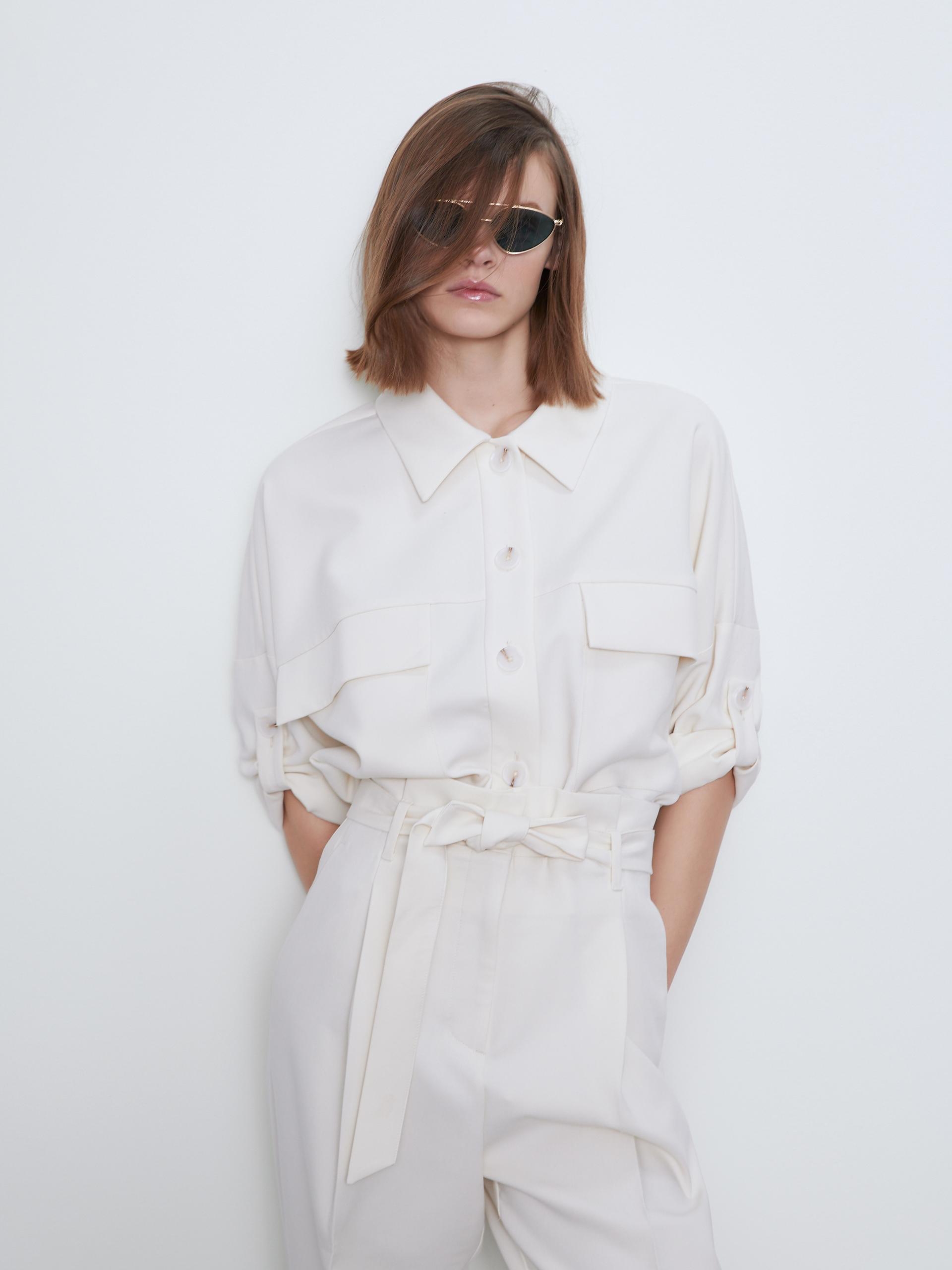 

Рубашка Zara 2360/524/712 M/L Молочная