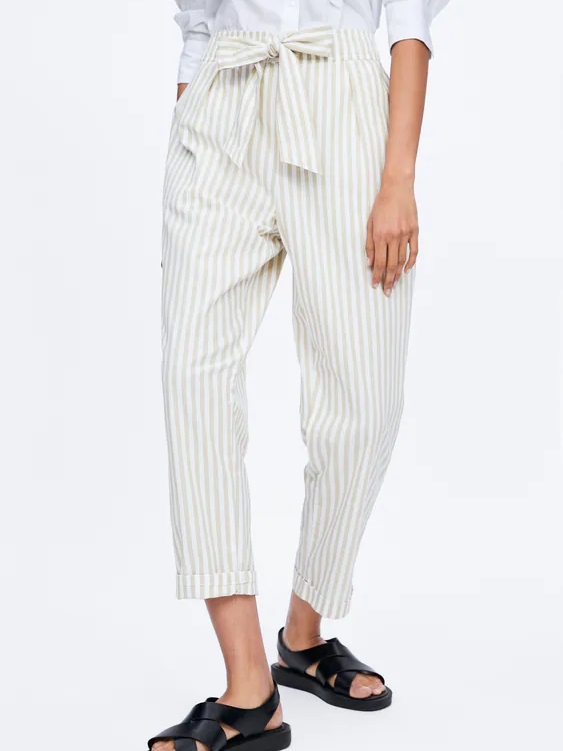 

Брюки Zara 3046/070/170  Бежевые в полоску, Брюки Zara 3046/070/170 XS Бежевые в полоску