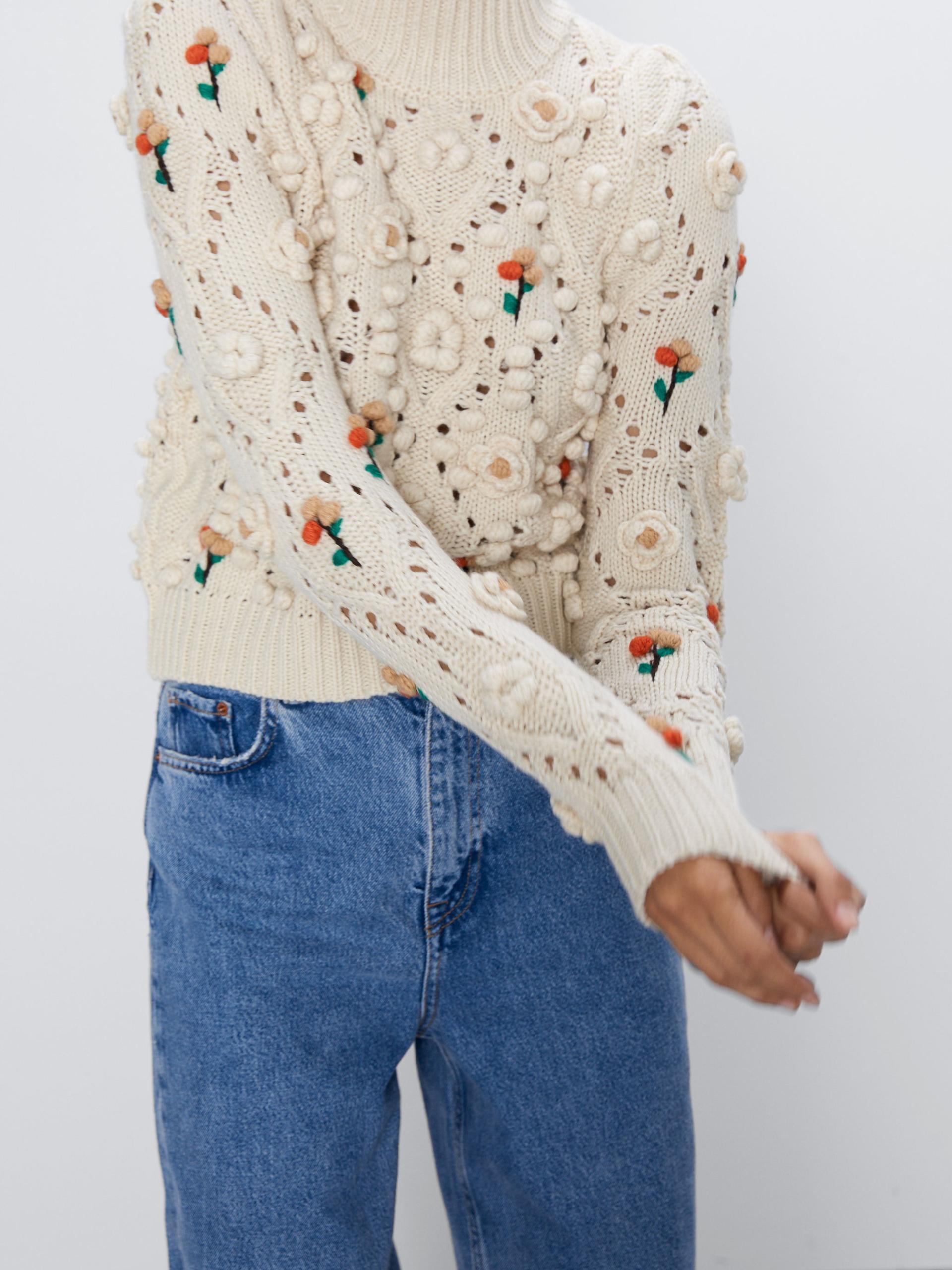 

Свитер Zara 3653/005/712 M Белый/Зеленый