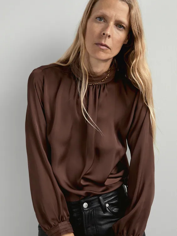 

Блузка Zara 4387/273/700 M Коричневая