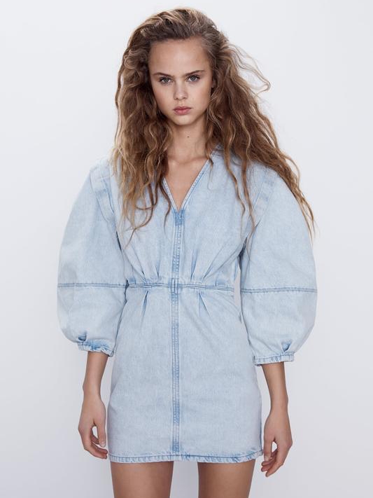 

Платье джинсовое Zara 6186/003/406 M Голубое