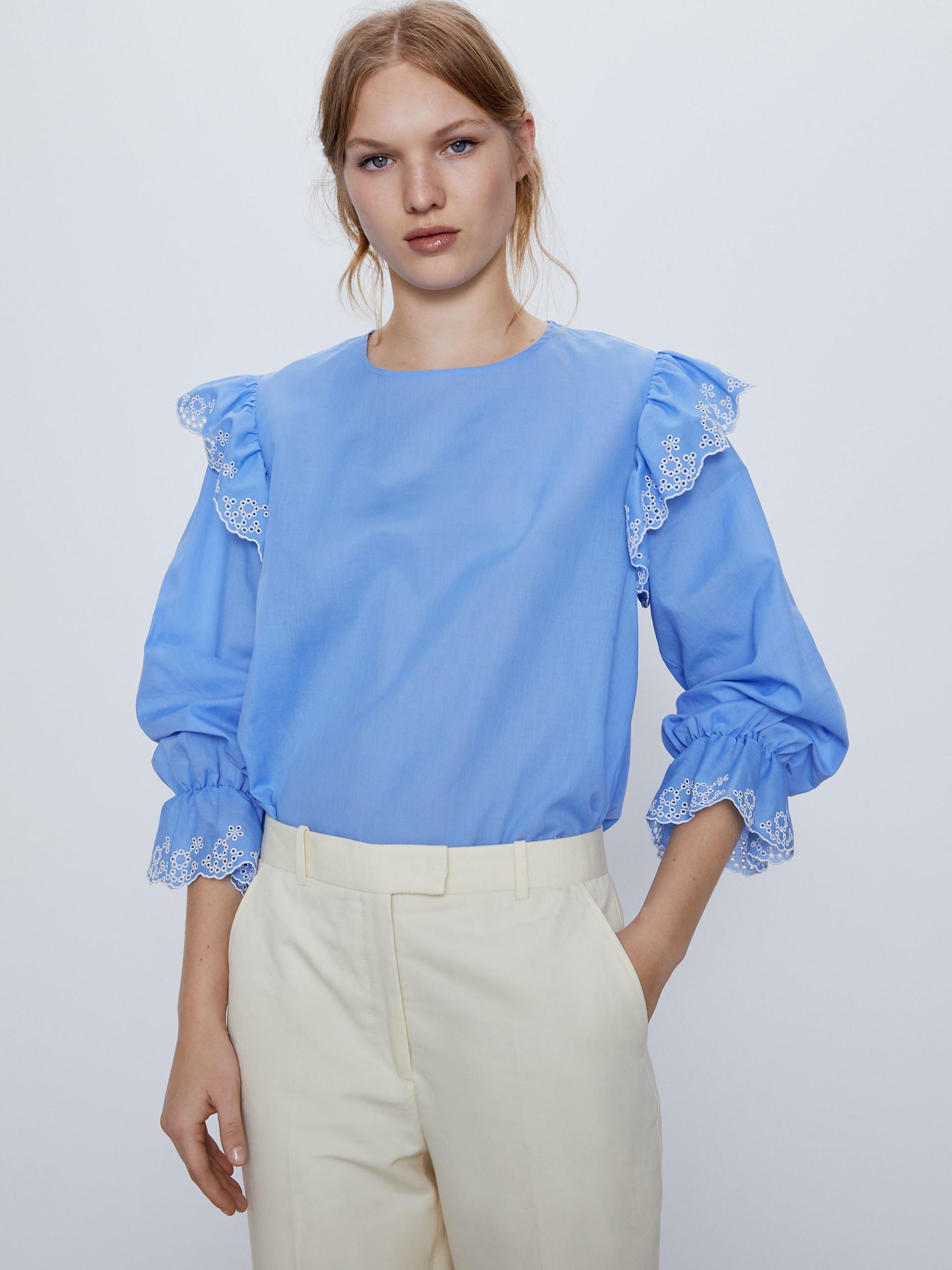 

Блузка Zara 7484/033/400 XS Голубая
