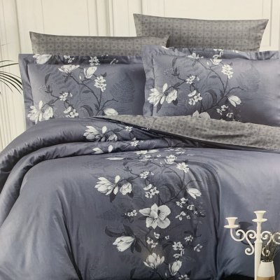 

Евро постельное белье Cotton Satin Lines Style - Evan indigo