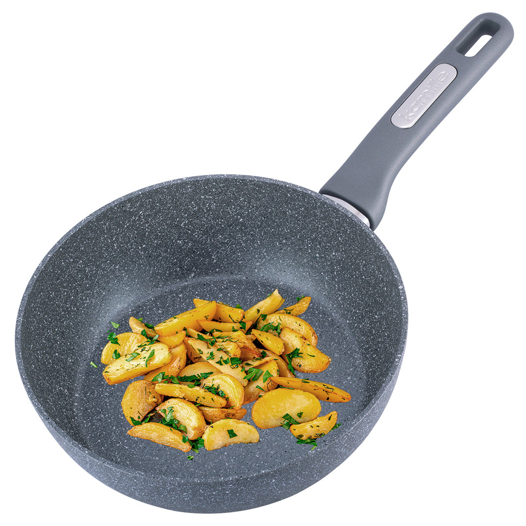 

Сотейник Kamille 24см с гранитным покрытием из литого алюминия для индукции и газа KM-4292GR