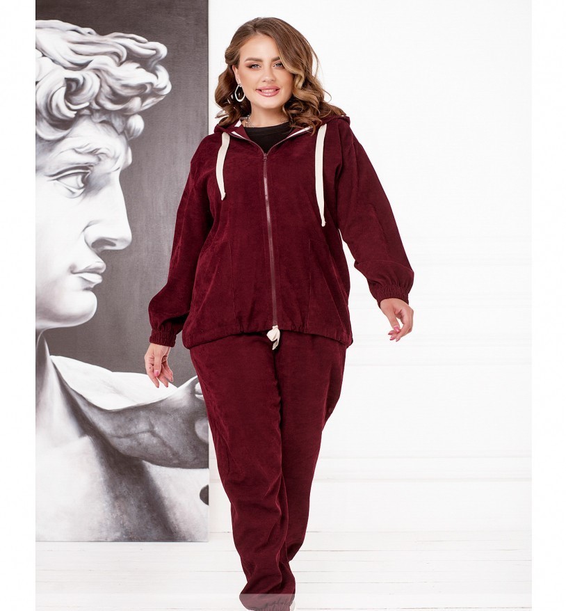 

Жіночий костюм Minova 32305 - Бордовий, Жіночий костюм Minova 32305 46-48 Бордовий