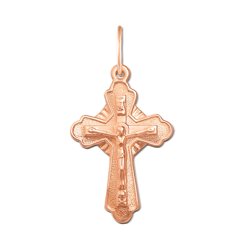 

Крестик Вера и любовь в красном золоте