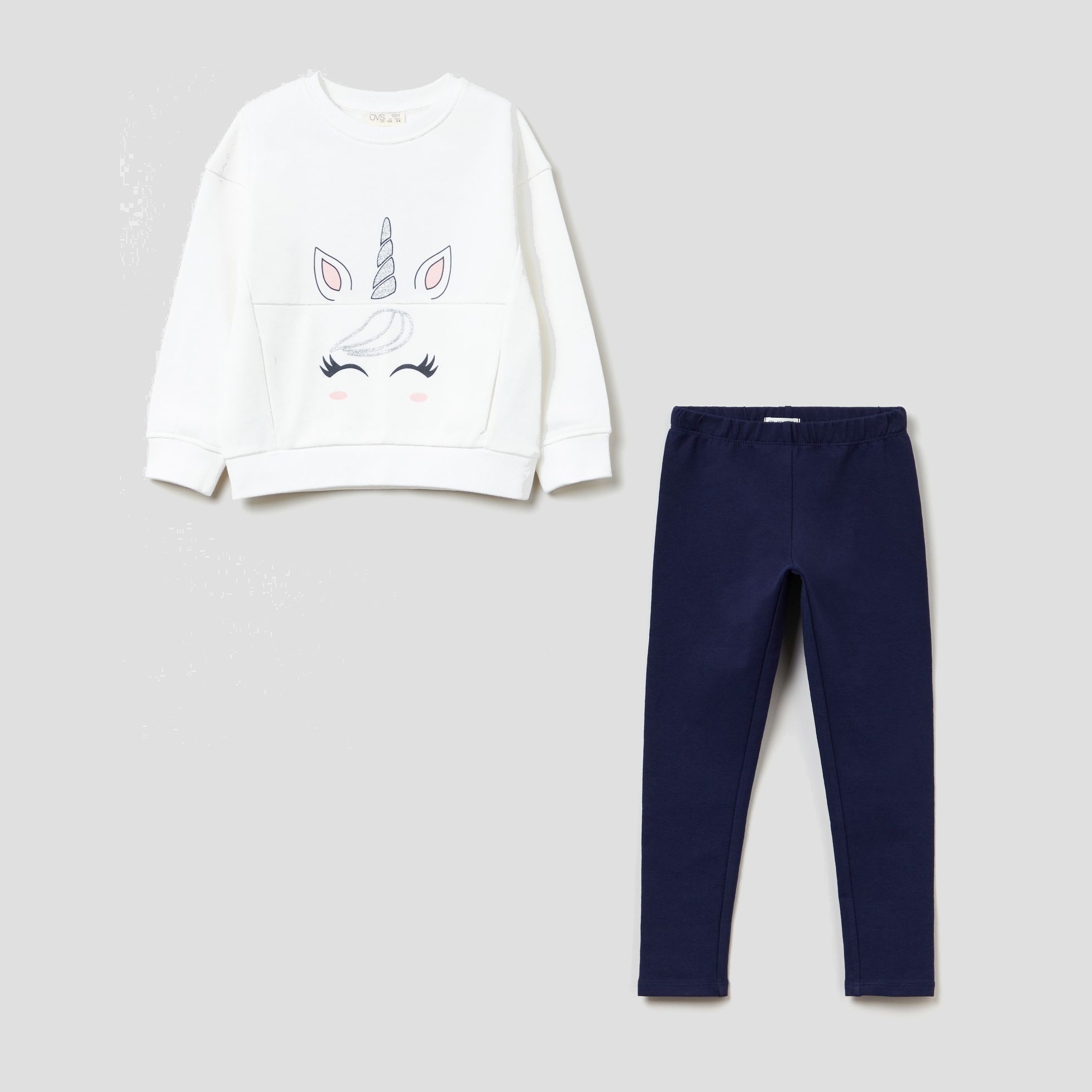 

Костюм (свитшот + лосины) OVS 1294533 140 см White (8059301608080)