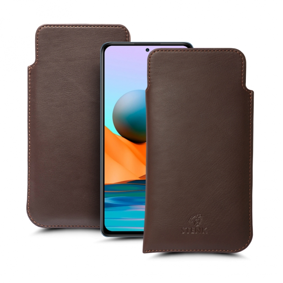 

Футляр Stenk Elegance для Xiaomi Redmi Note 10 Pro Коричневый