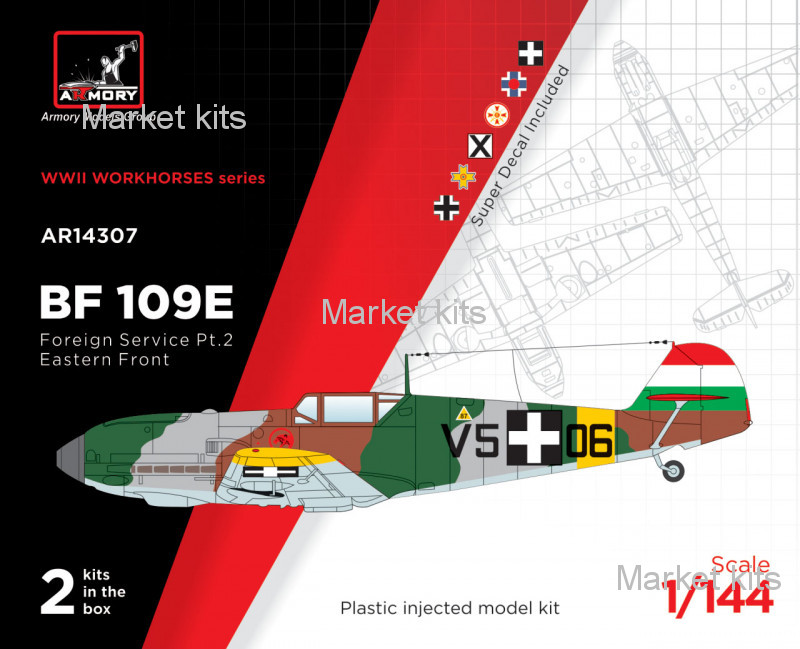 

Истребитель Мессершмитт Bf 109E (на службе стран Западной Европы), часть 2. (2 модели в наборе) 1:144 Armory (AR-14307)