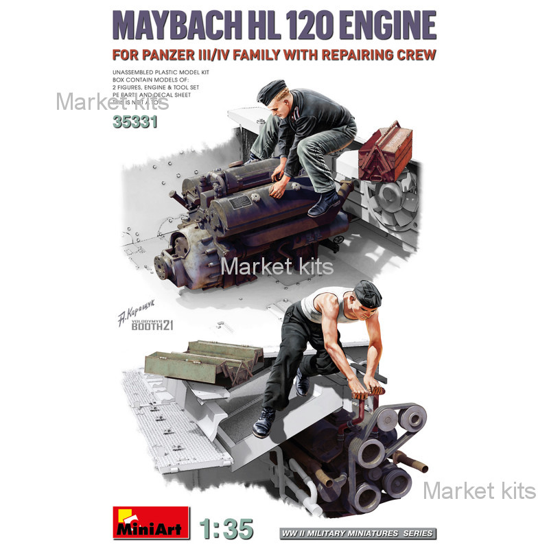 

Двигатель Maybach HL 120 для Panzer III/IV с ремонтной бригадой 1:35 MINIART (MA35331)