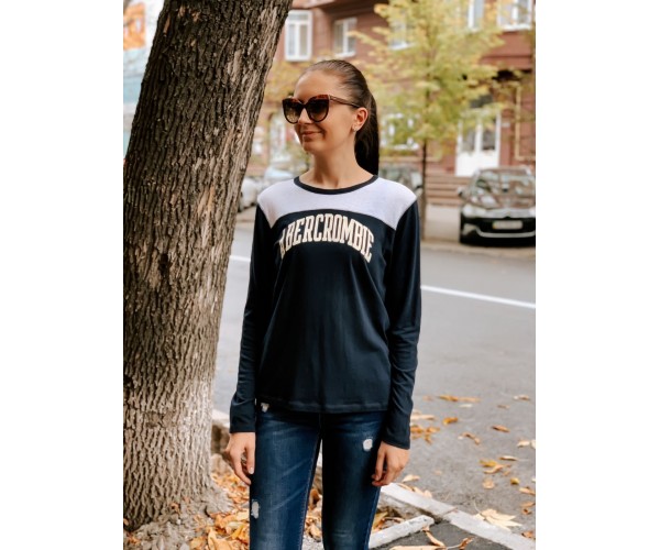 

Лонгслив Abercrombie & Fitch М темно синий