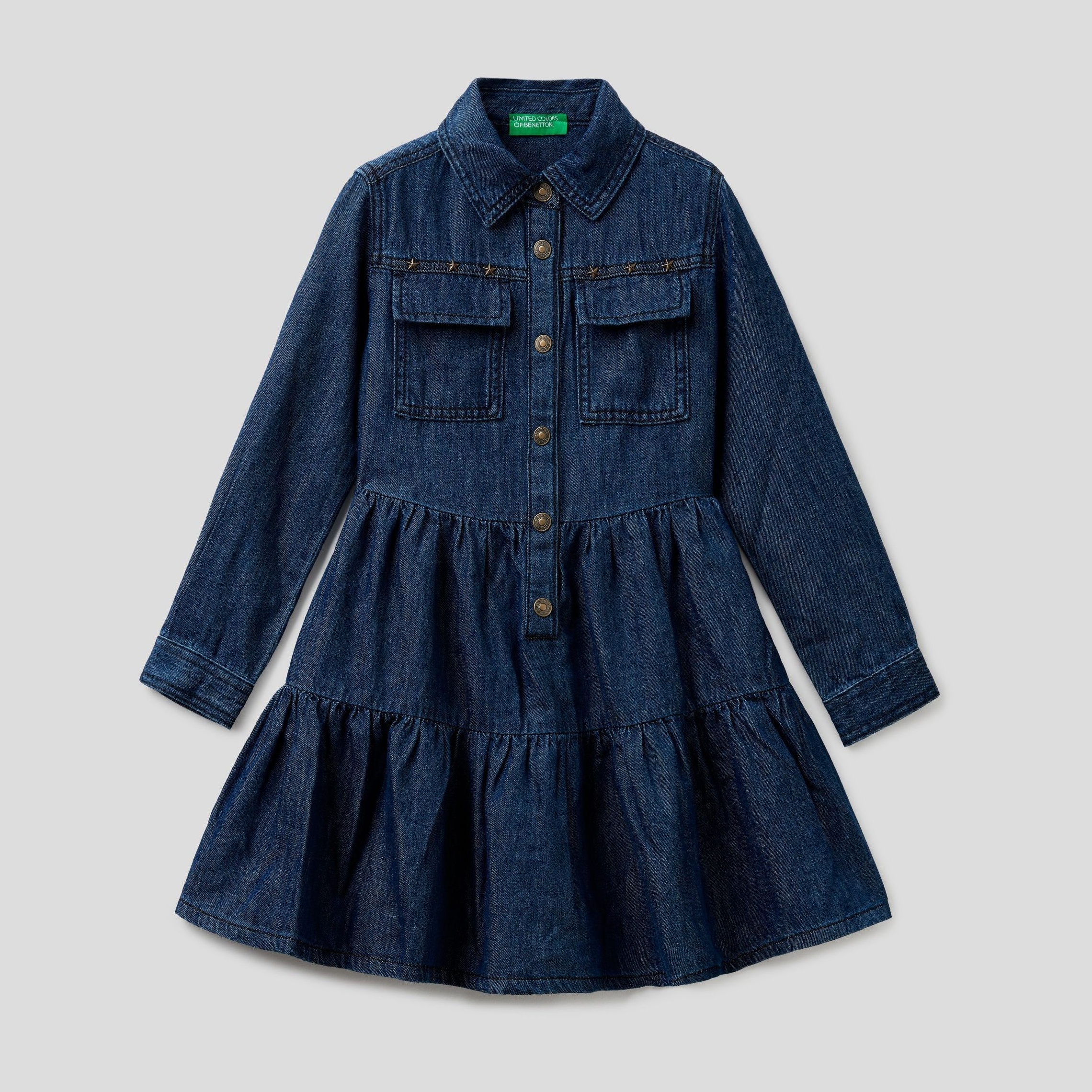 

Платье джинсовое с длинными рукавами United Colors of Benetton 4AD65VG50.G-901 S 120 см