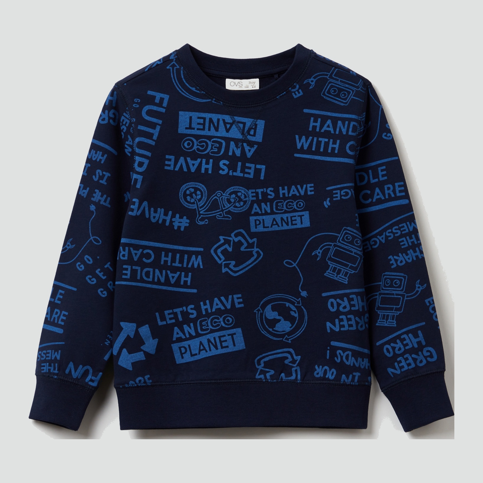 

Свитшот OVS 1282691 110 см Blue