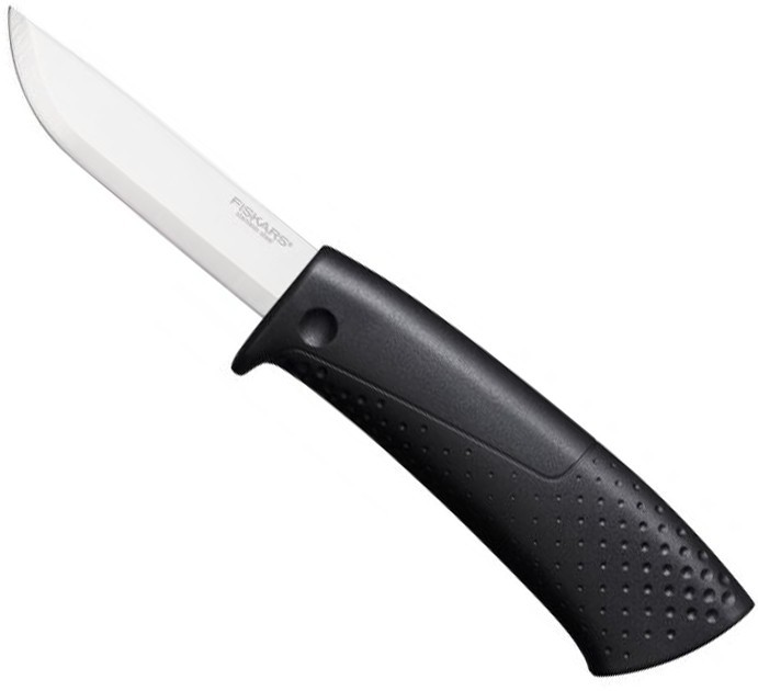 

Универсальный туристический строительный нож Fiskars Pro с точилкой в чехле (1023617/156016)
