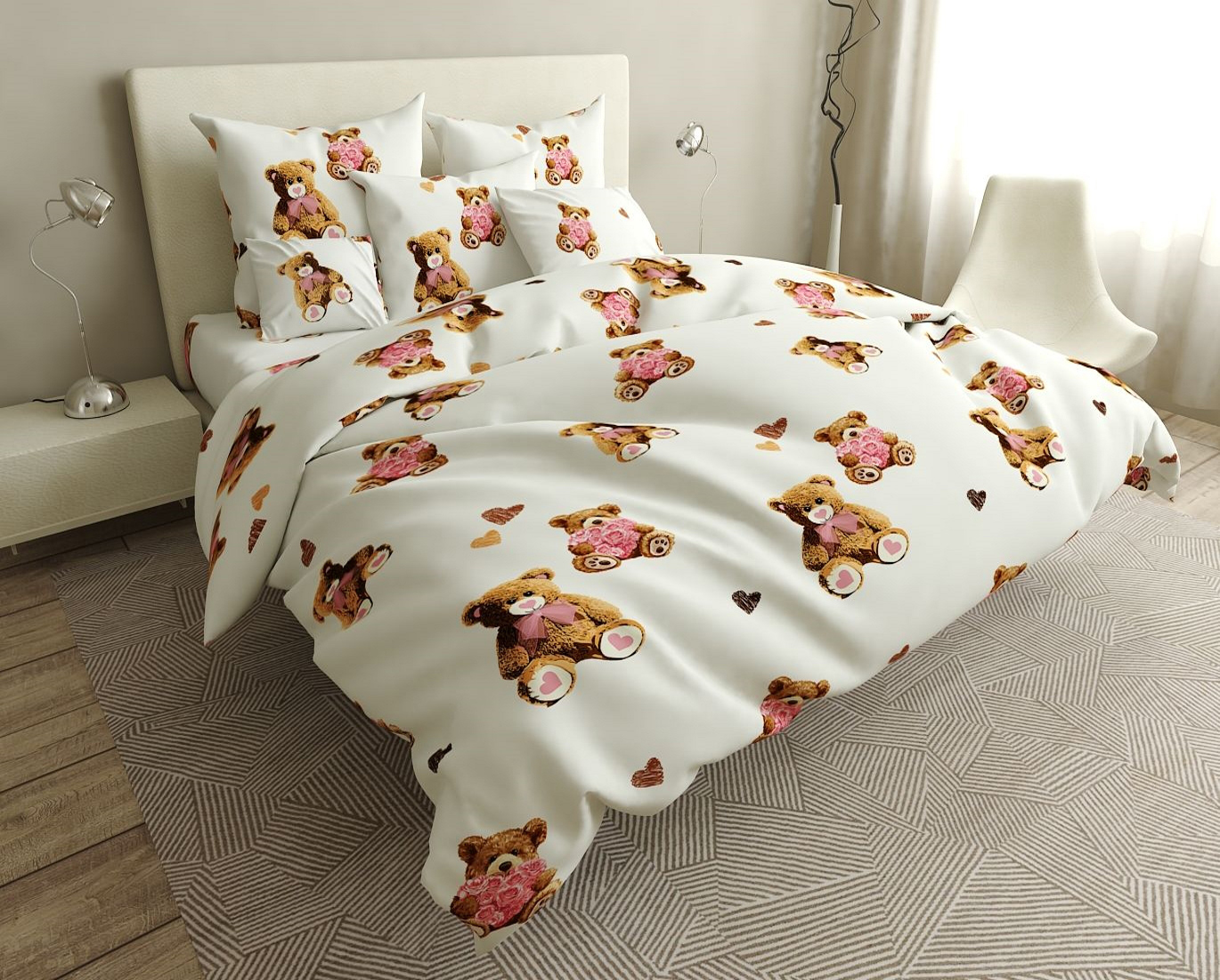 

Комплект постельного белья MirSon Сатин 22-1246-1 Love Berry 160х220