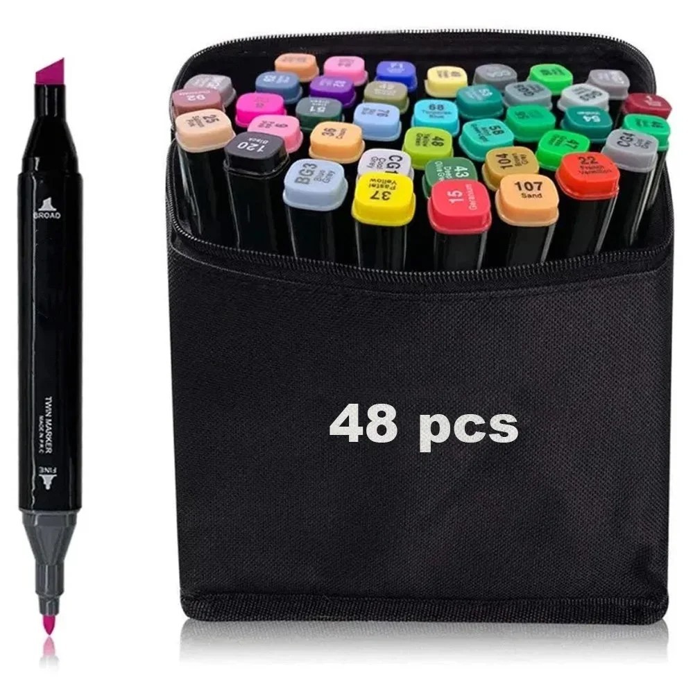 

Набор скетч маркеры SKETCHMARKER 48 цветов для рисования и дизайна двусторонних маркеров на спиртовой основе