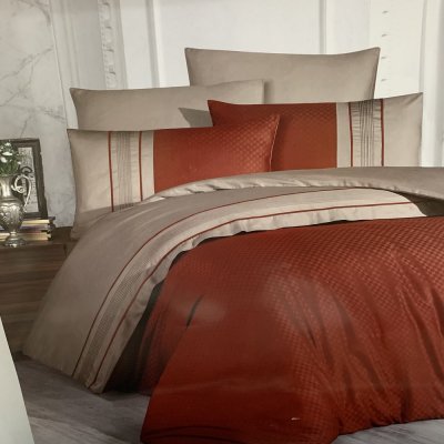 

Евро постельное белье DELUX Satin Square Duet - Cinnamon & Mink