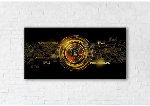 

Картина на холсте IBR Bitcoin Gold 90x180 см
