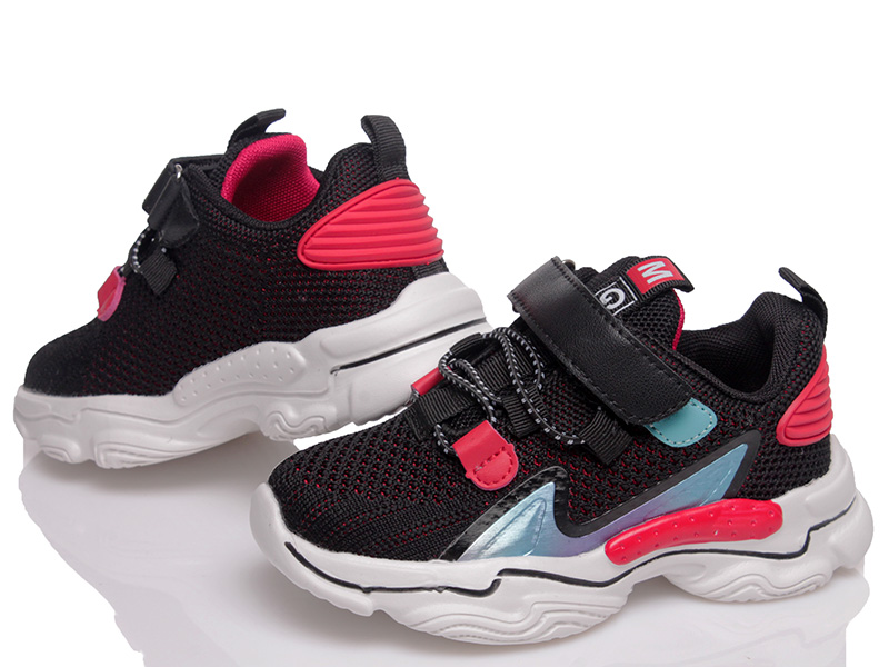 

Детские кроссовки деми Kidsmix 9025 black-red(31-36) для мальчика Черный р.31