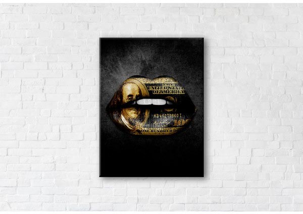 

Картина на холсте IBR Golden Money Lips 50x65 см