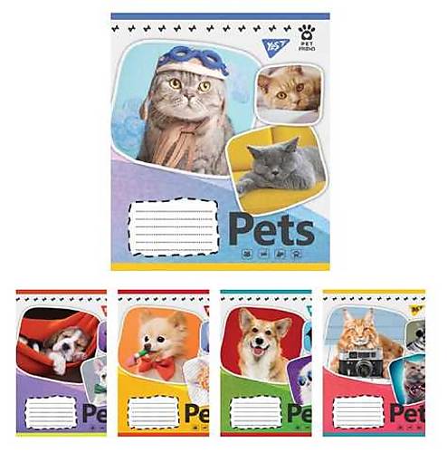 

Тетрадь А5 24 листа в клетку Pets shoot (20шт. в упак микс видов) YES (765389)