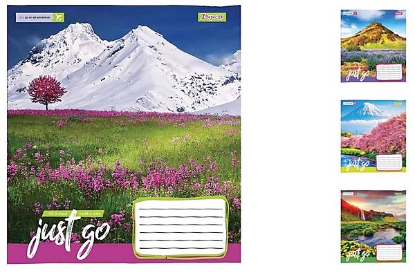 

Тетрадь А5 18 листов в клетку Just go (25шт. в упак микс дизайнов) 1 Вересня (765423)