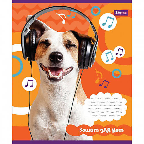 

Нотная тетрадь А5 12 листов Pets in headphone (25шт. в упак микс дизайнов) 1 Вересня (764881)