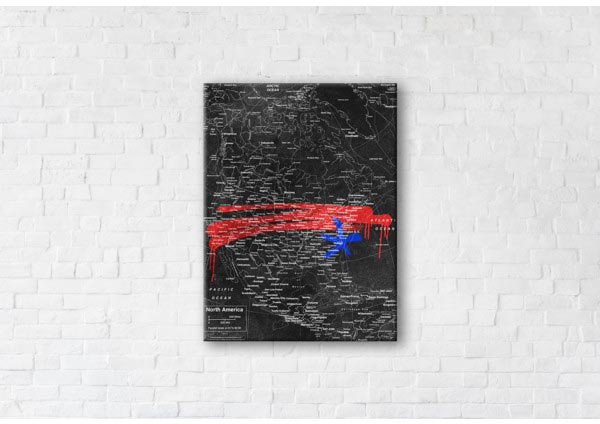 

Картина на холсте IBR USA Map Black 45x60 см