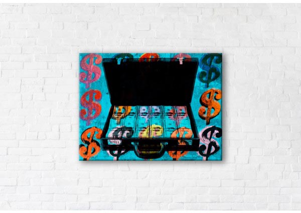 

Картина на холсте IBR Suitcase with money 110x145 см
