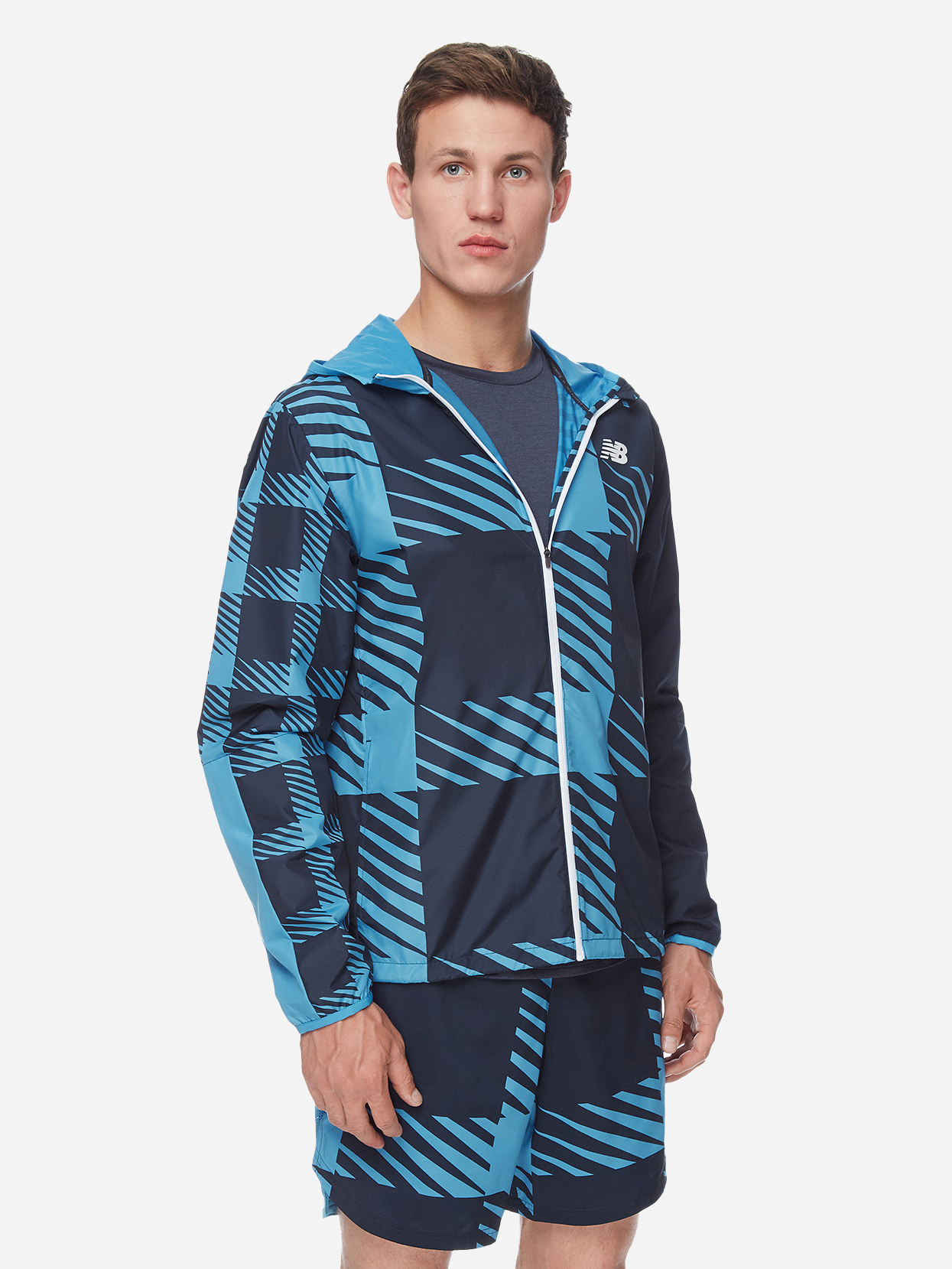 

Ветровка New Balance Pr Fast Flight MJ11243HLU L Сине-голубая