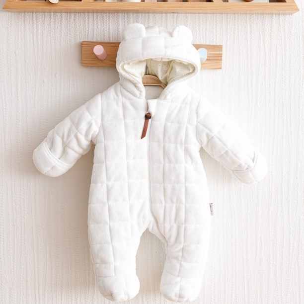 

Демисезонный комбинезон велюровый MagBaby Tessera,68см(3-6мес.),белый