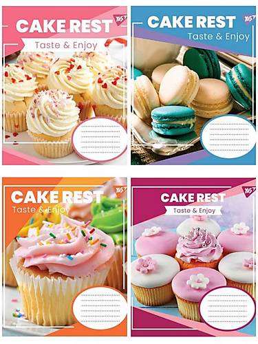 

Тетрадь А5 60 листов в клетку Cake rest (10шт в упак 5 дизайнов) YES (765555)