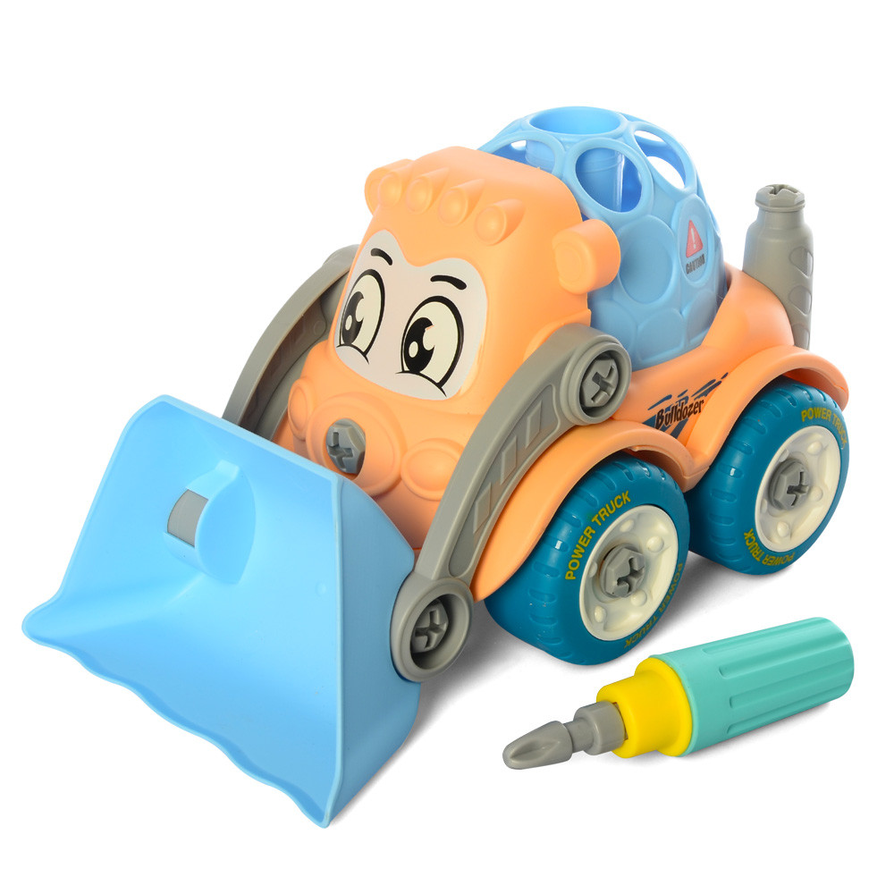 

Конструктор 123-2B на шурупах, бульдозер24см, отвертка, в кульке, 27-22-14см