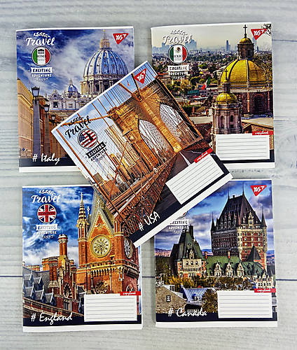 

Тетрадь А5 60 листов в клетку Travel (10шт в упак микс) YES (765046)