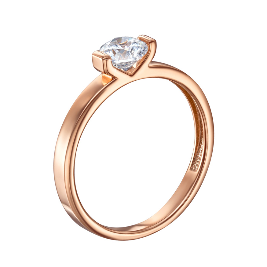 

Помолвочное кольцо из красного золота с кристаллом Swarovski 000134719 16.5 размера