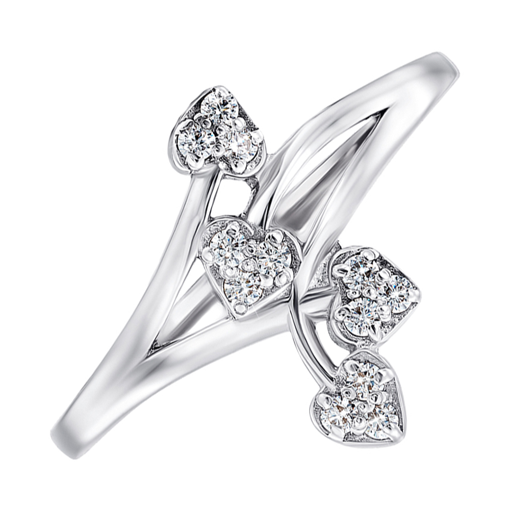 

Серебряное кольцо с фианитами 000141133 18.5 размера