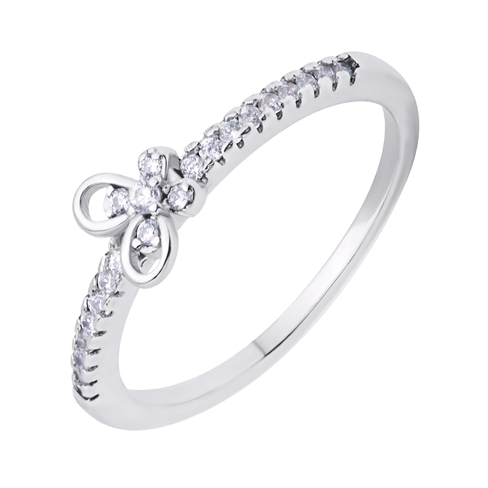 

Серебряное кольцо с фианитами 000118395 18 размера