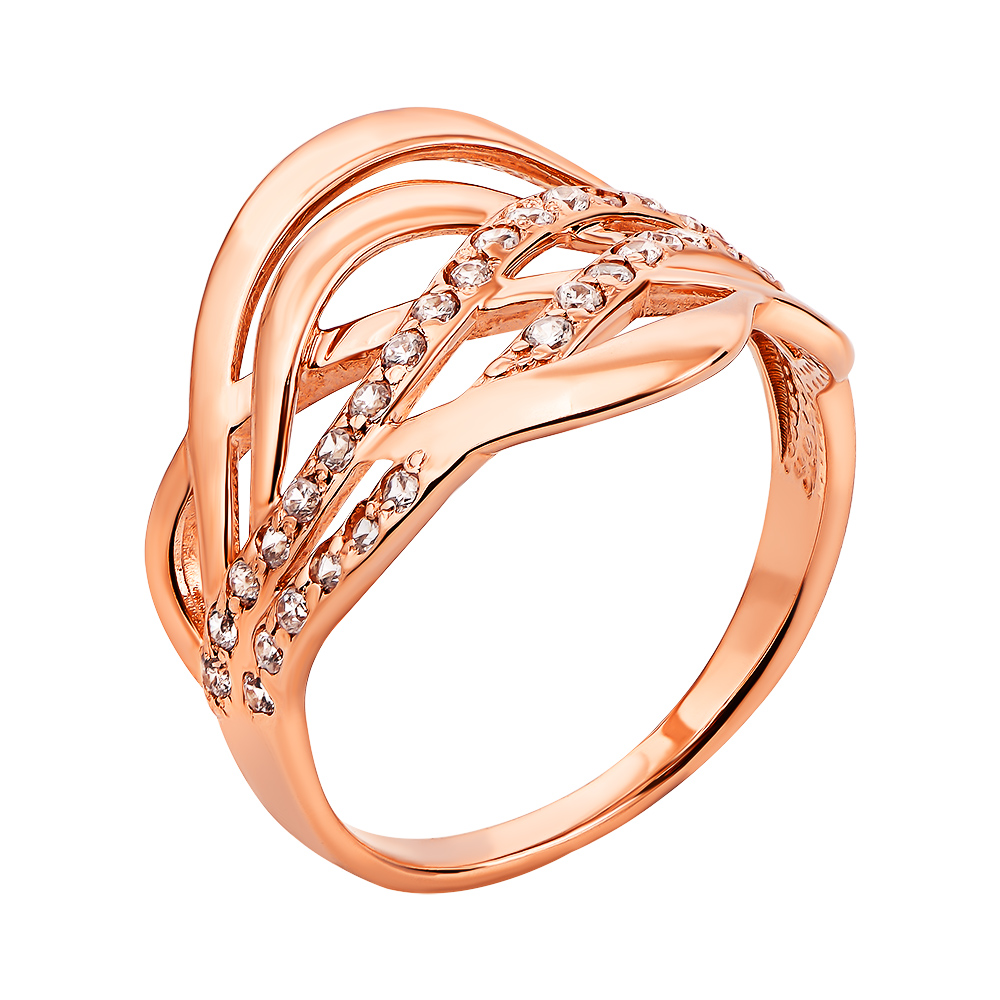 

Кольцо из красного золота с фианитами 000133061 20.5 размера