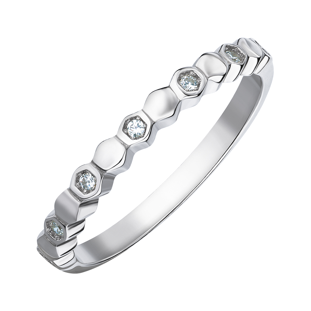 

Серебряное кольцо с фианитами 000147231 18 размера