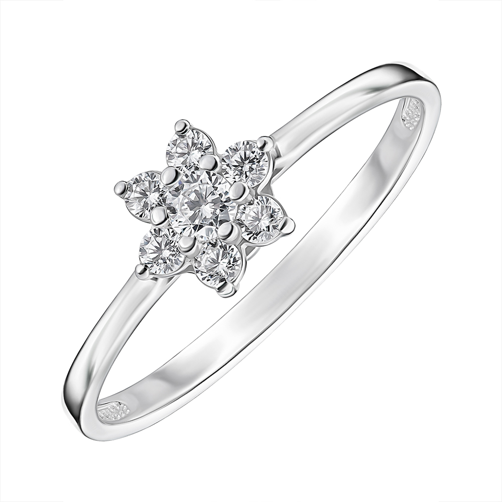 

Кольцо из серебра с фианитами 000148252 17.5 размера