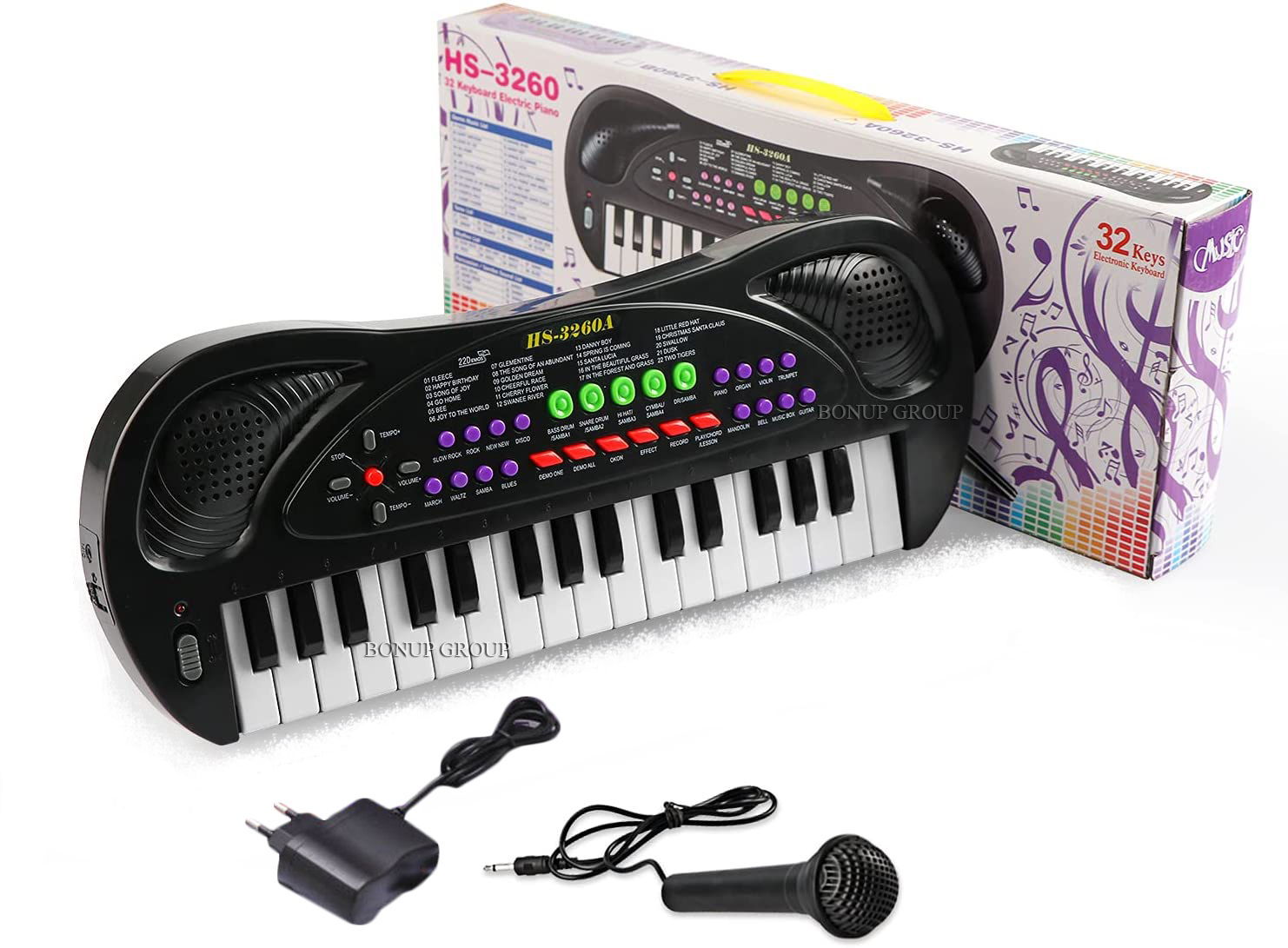 

Детское пианино синтезатор с микрофоном Electric Piano блок питания 32 клавиши черный 22558121n