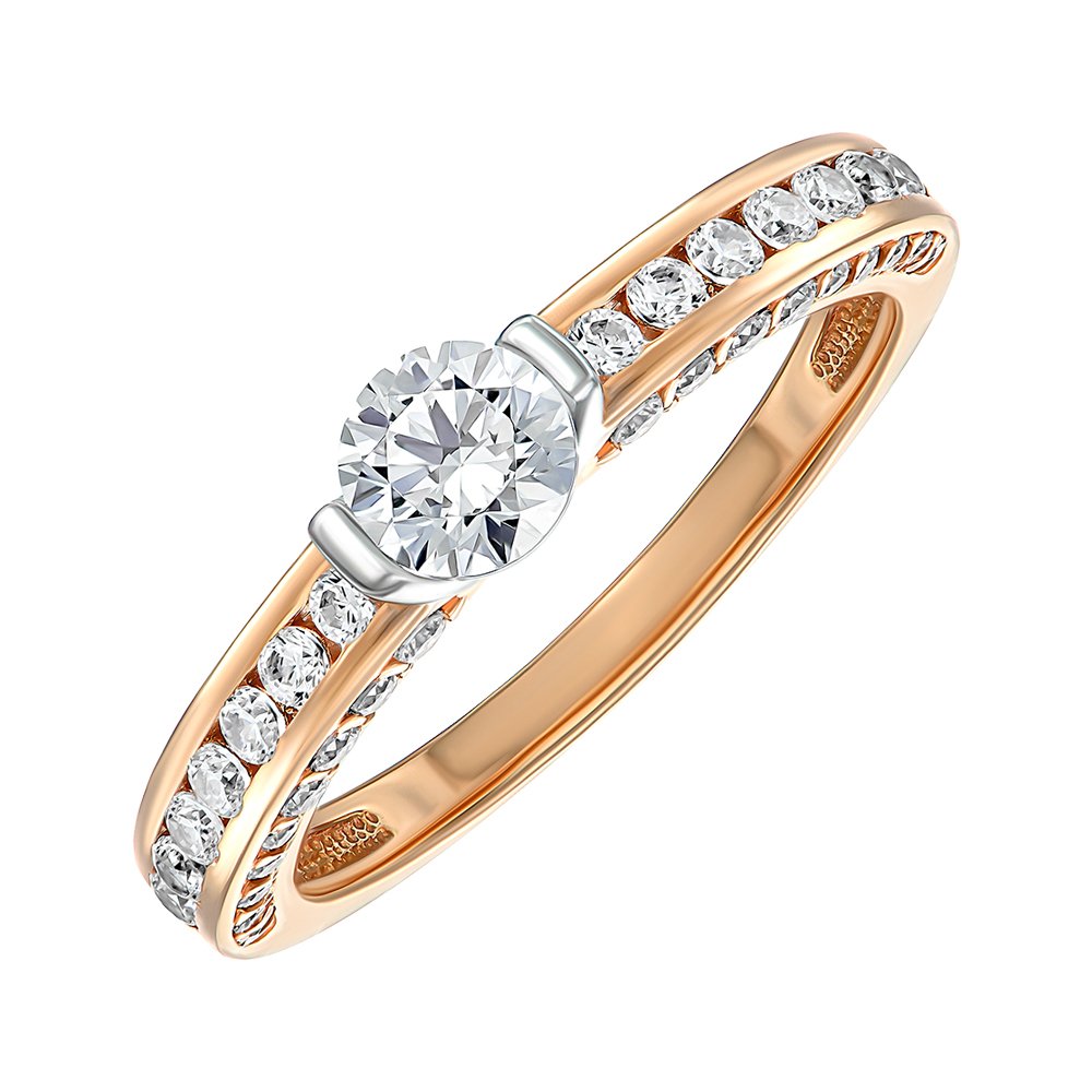 

Кольцо из красного золота с фианитами Swarovski 000149909 16.5 размера