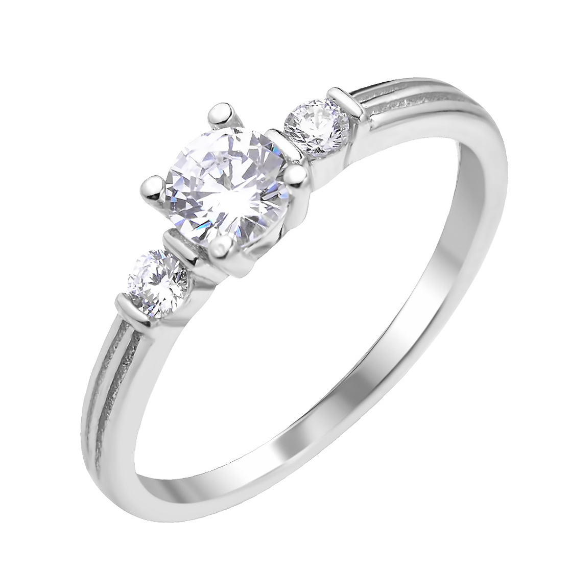 

Серебряное кольцо с фианитами 000112716 18.5 размера