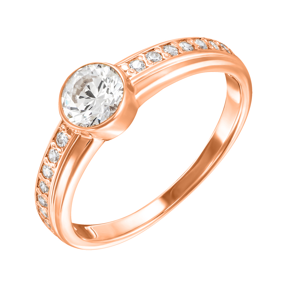 

Кольцо из красного золота с кристаллами Swarovski 000133292 18.5 размера