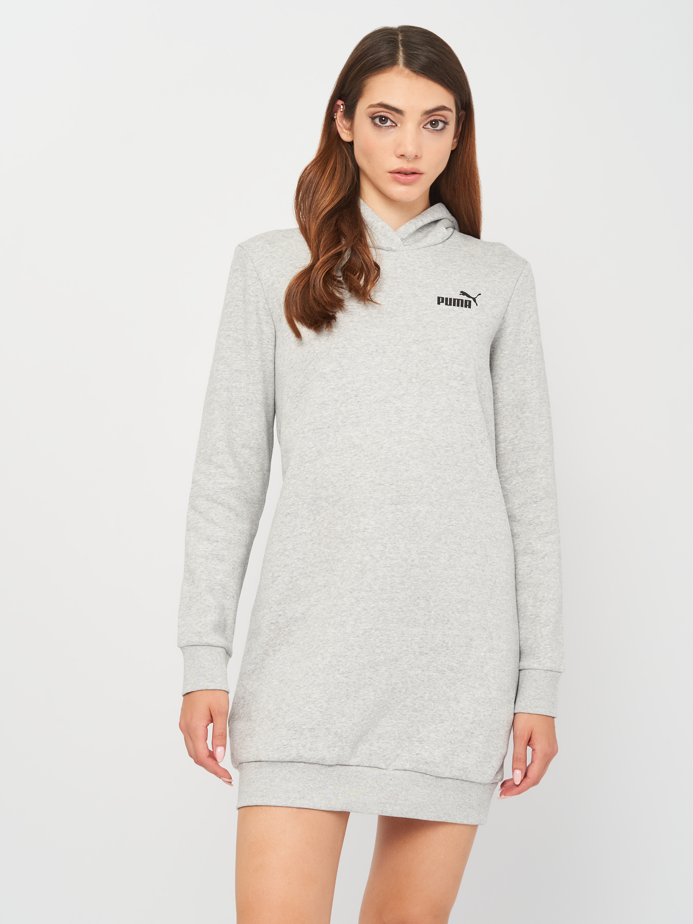 Puma ESS Hooded Dress 58912904 S Light Gray Heather 4063699355598