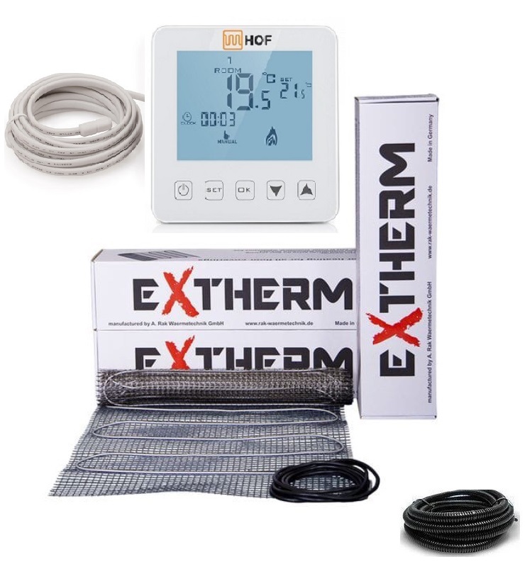 

Теплый пол EXTHERM нагревательный двухжильный мат ЕТ ЕСО 720 Ват 4 м² с программируемым сенсорным терморегулятором HOF sen в комплекте (VIT908044489)