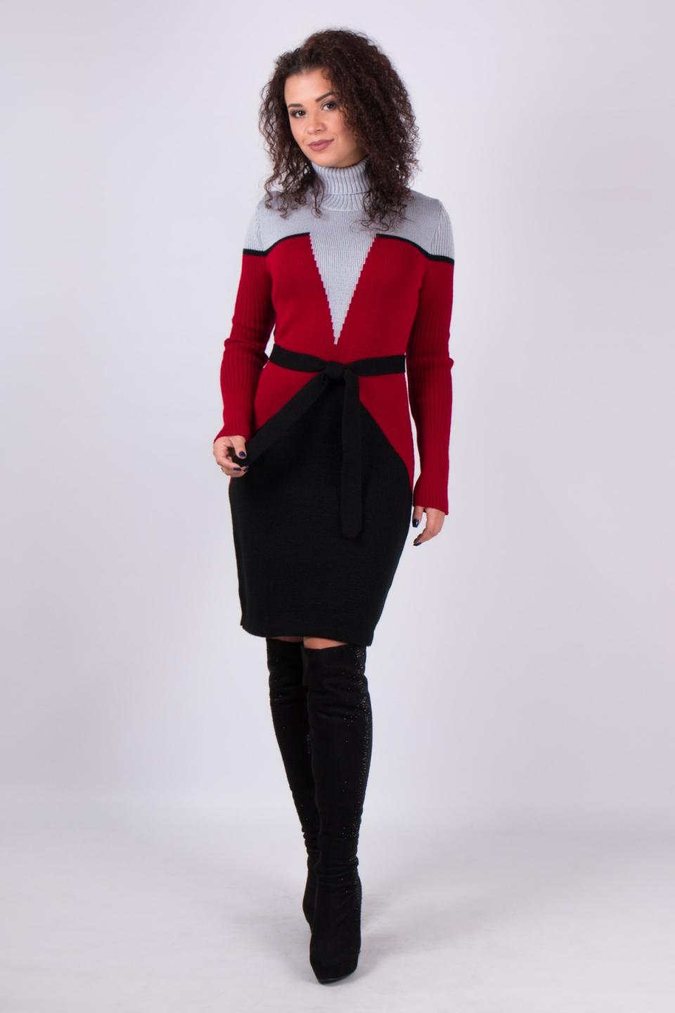 

Fashions • Вязаное мини платье Fashions 44-50 вишневый (1084-гу)